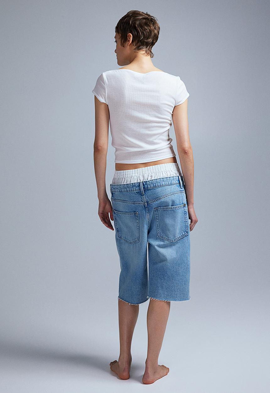 H&M - Sheer ribbed T-shirt - white