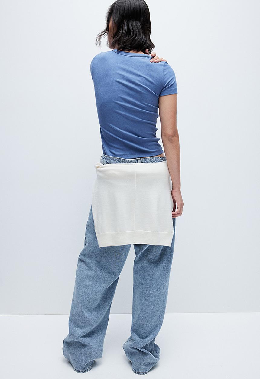 H&M - Ribbed T-shirt - blue