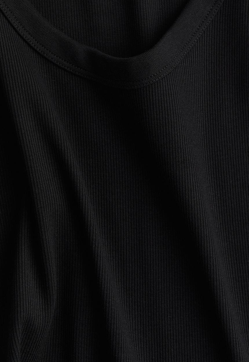 H&M - Ribbed vest top - black