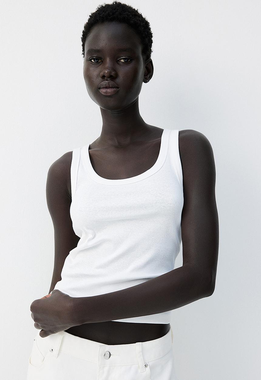 H&M - Ribbed vest top - white