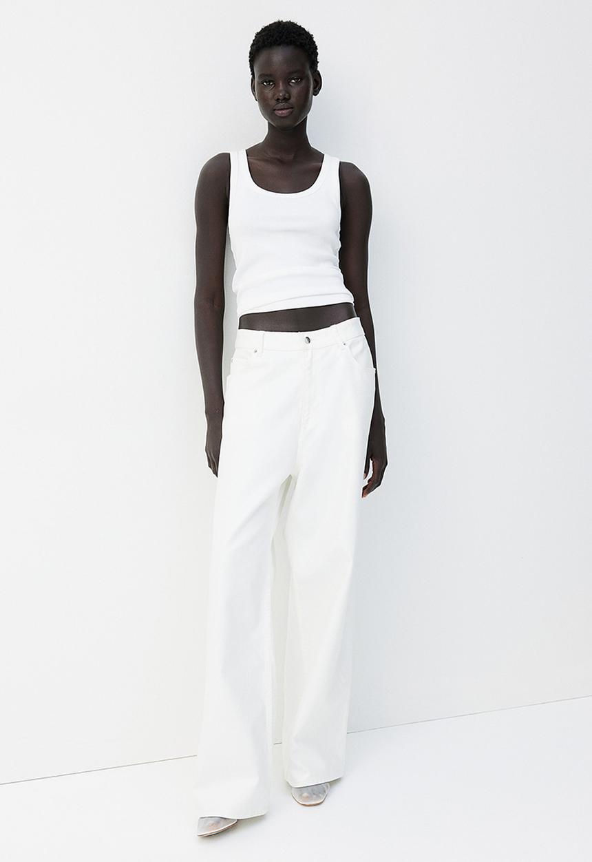 H&M - Ribbed vest top - white