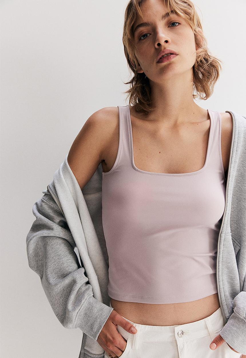 H&M - Square-neck vest top - pink