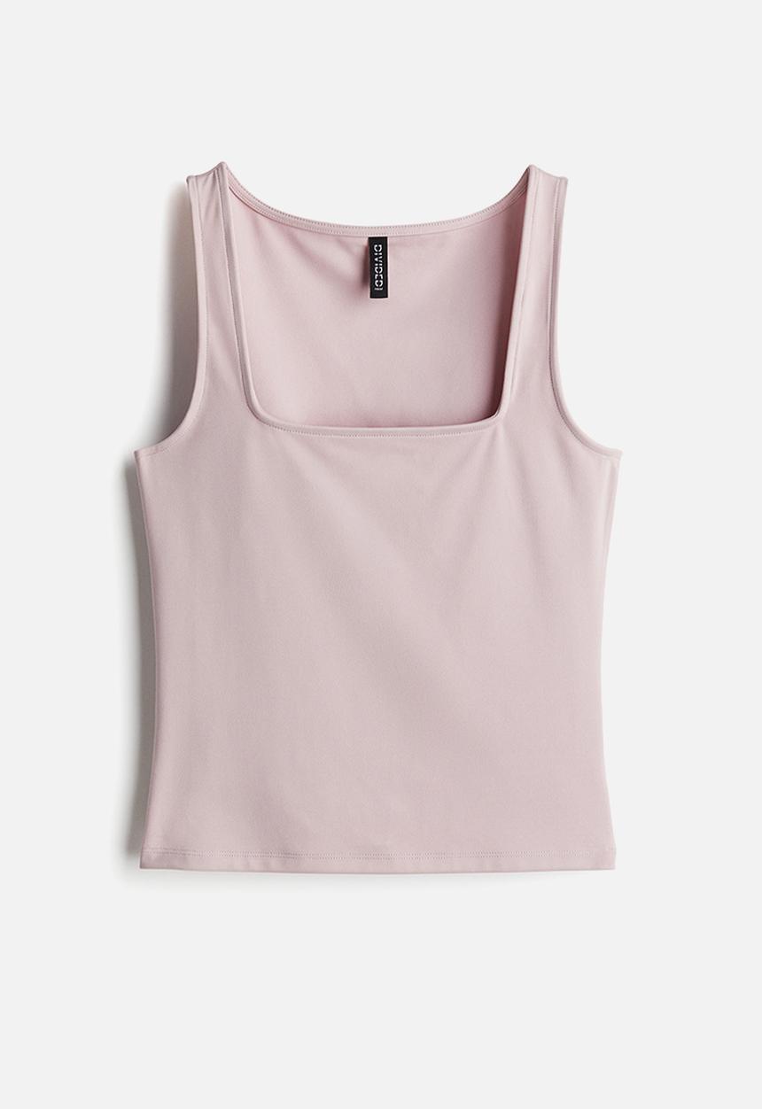 H&M - Square-neck vest top - pink