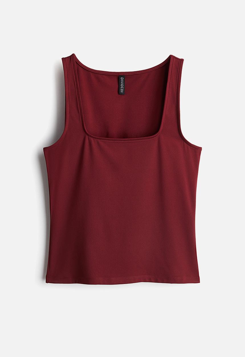 H&M - Square-neck vest top - red