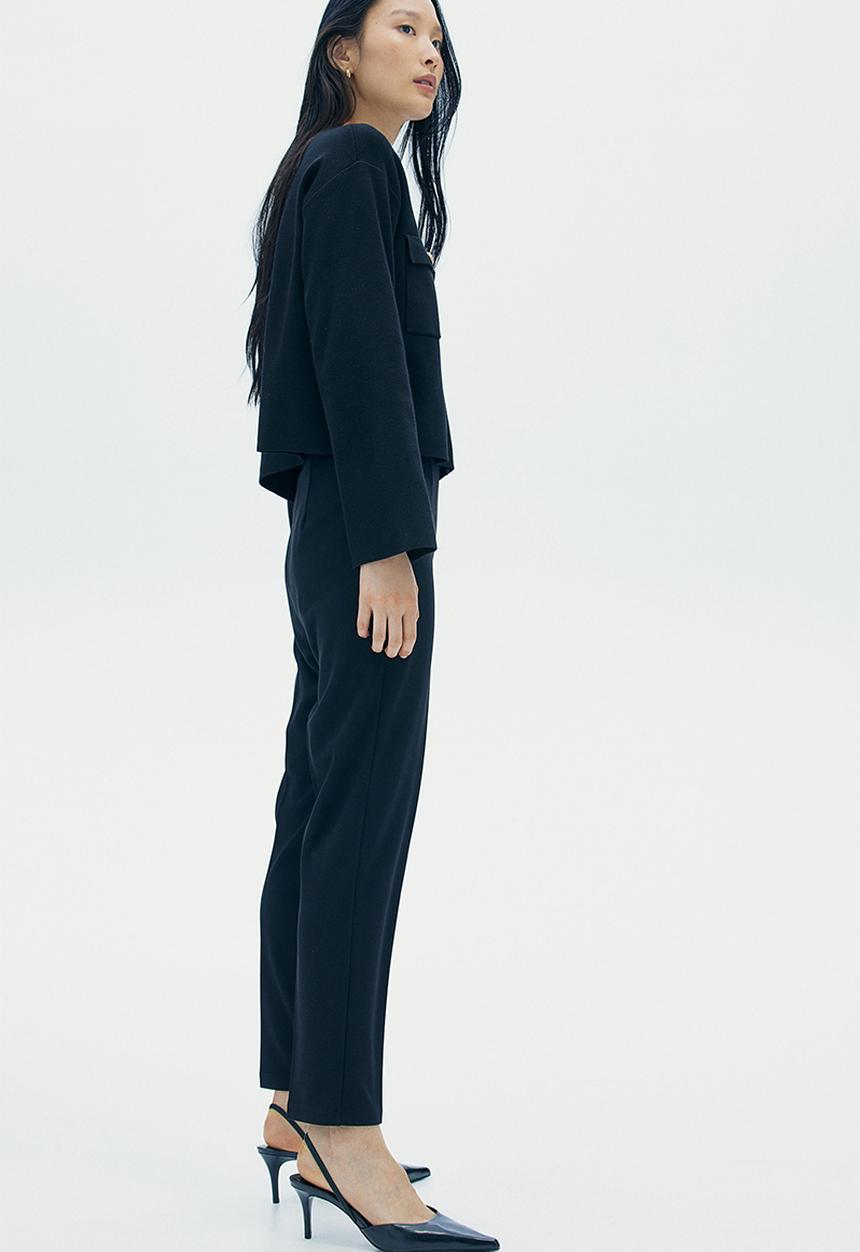 H&M - Tapered jersey trousers - black