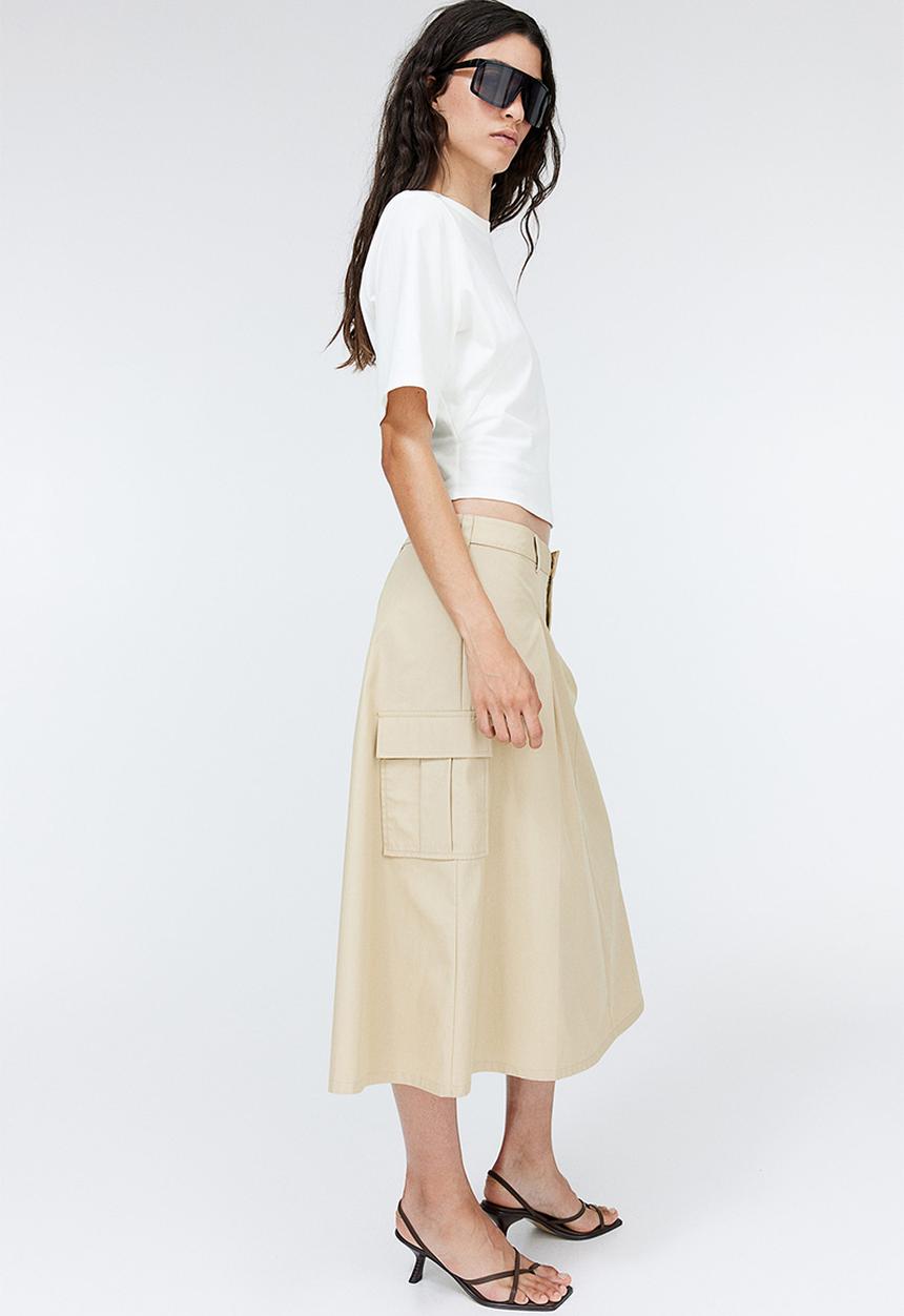 H&M - Shoulder-pad T-shirt - white