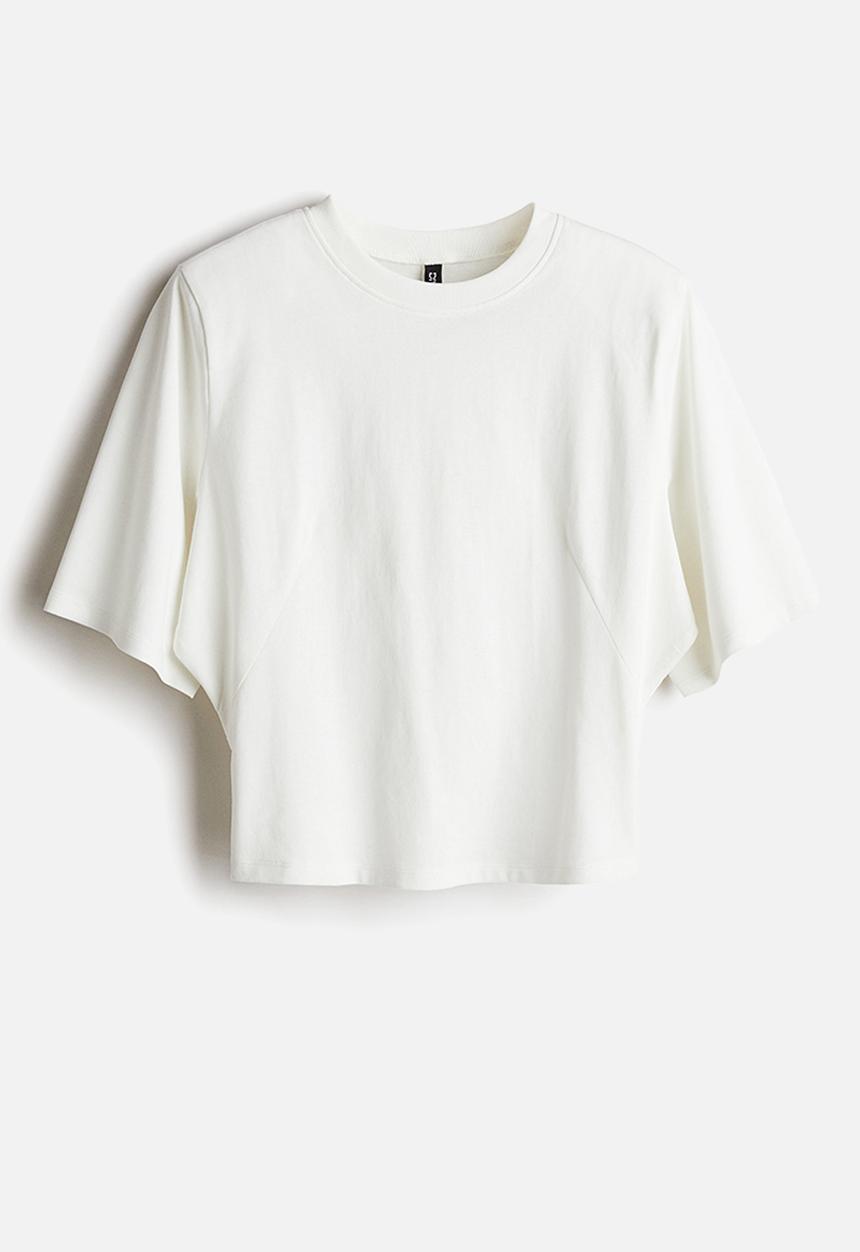 H&M - Shoulder-pad T-shirt - white