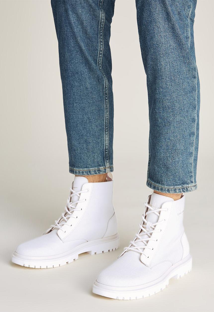 Calvin Klein - Eva Boot Mid Laceup Mix Mtr - white