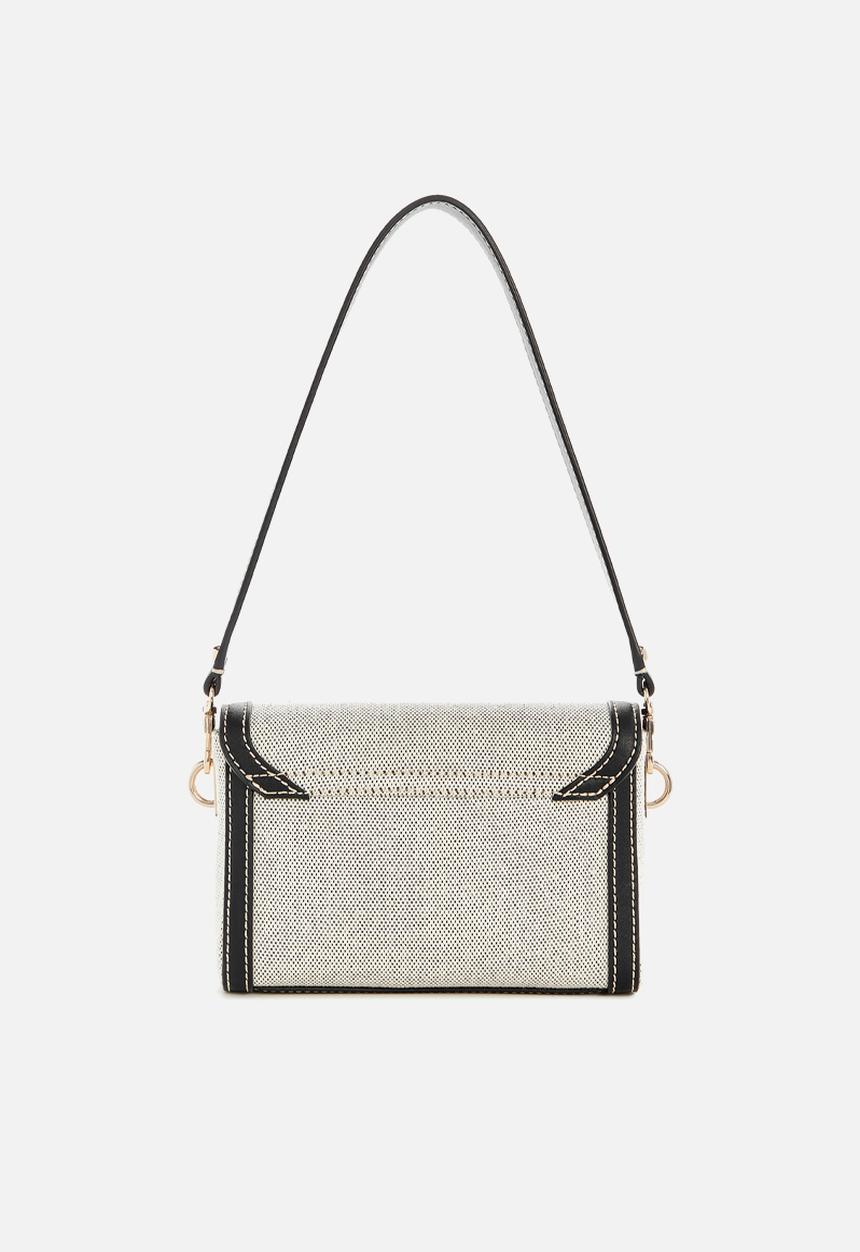 GUESS - Sebina flap shoulder bag - natural/black