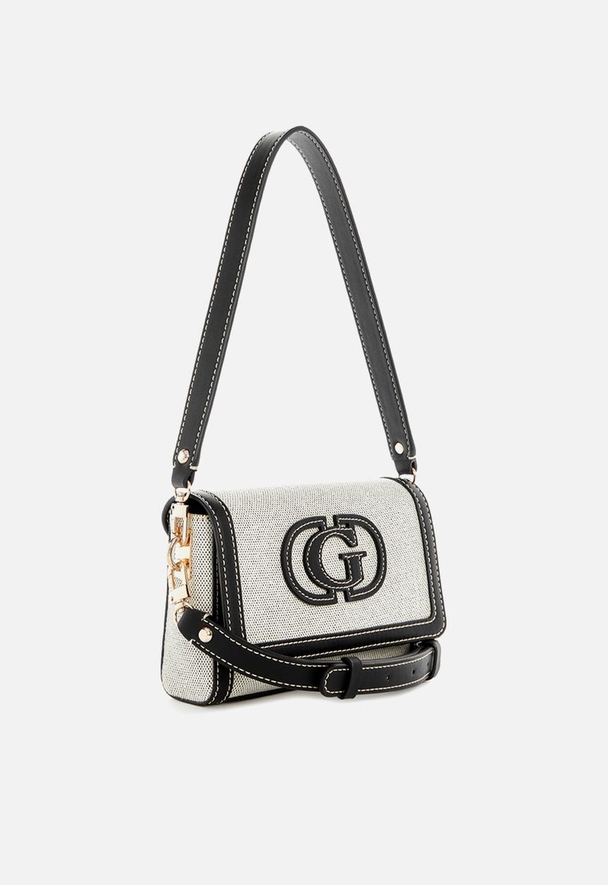 GUESS - Sebina flap shoulder bag - natural/black