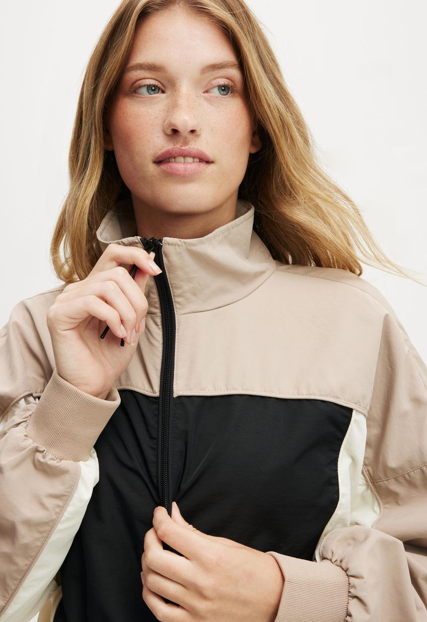 Cotton On - Baseline Cropped Rib Panelled Anorak - Multi