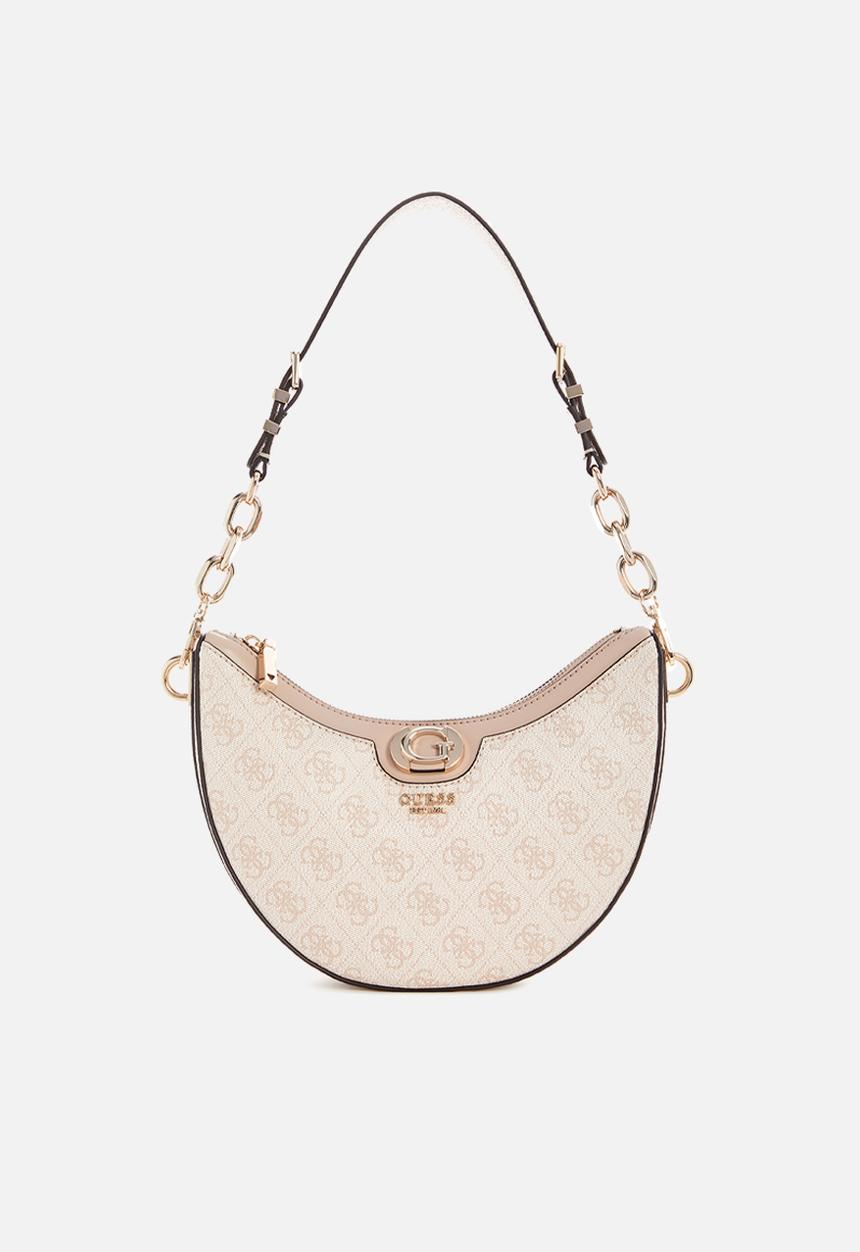 GUESS - Orlina logo top zip shldr bag - sand logo