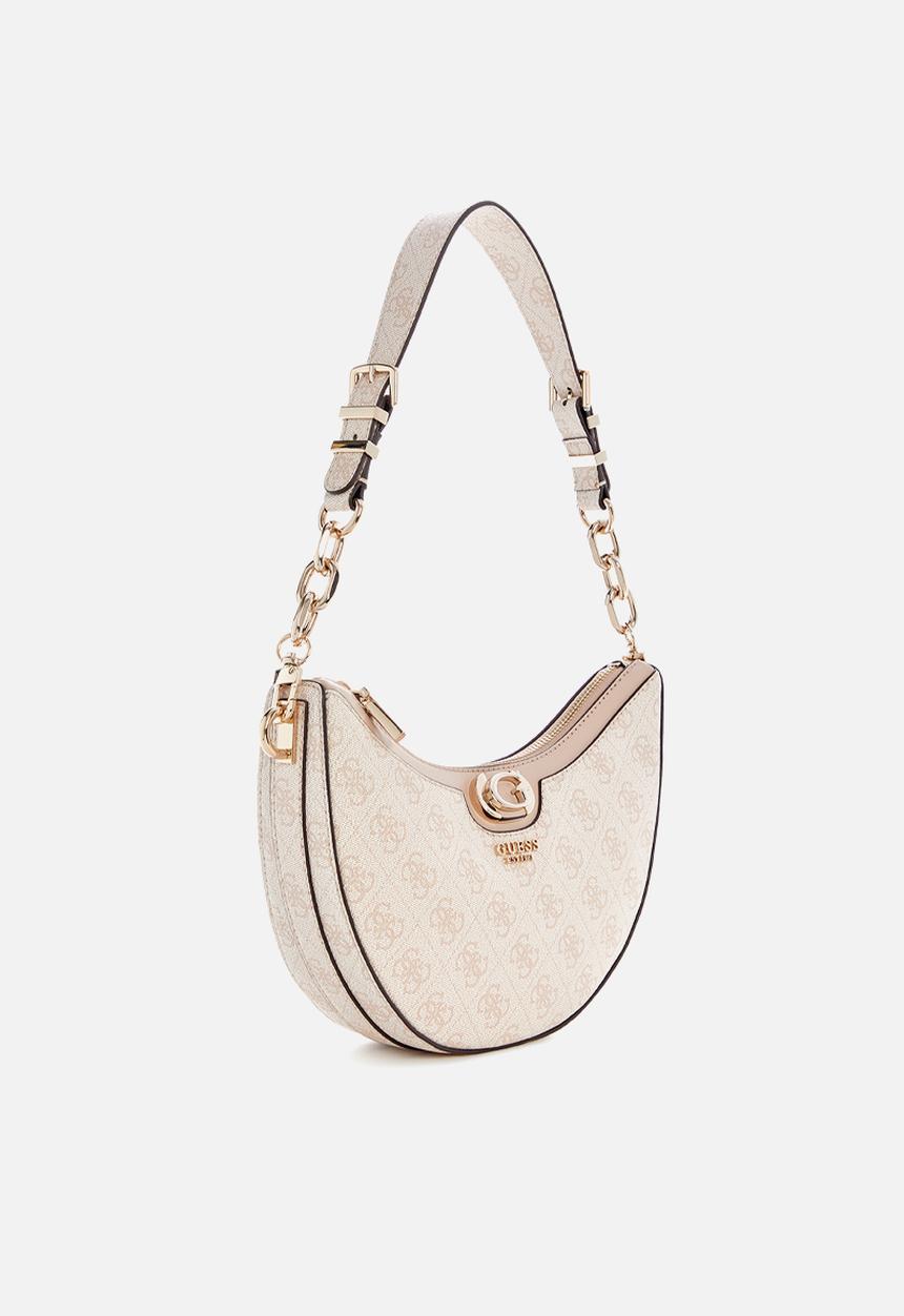 GUESS - Orlina logo top zip shldr bag - sand logo