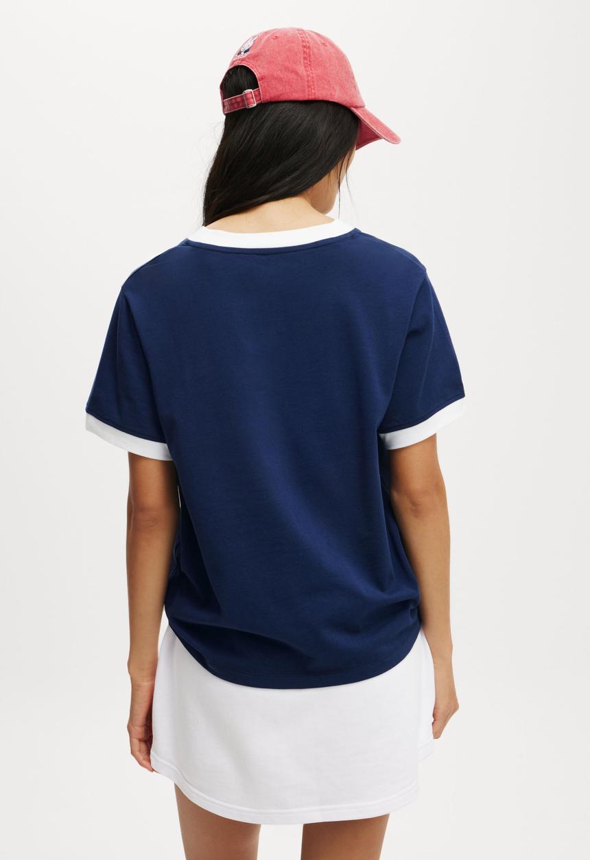 Cotton On - Active V Neck Tshirt - Heritage Blue Stripe / Lcn Miffy