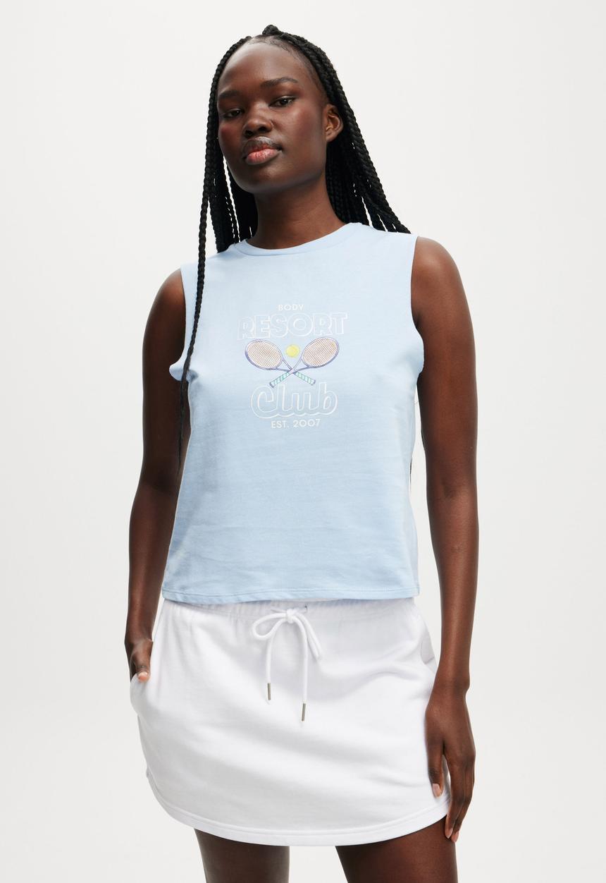 Cotton On - Active Graphic Crew Tank - Windsurfer/Resort Club