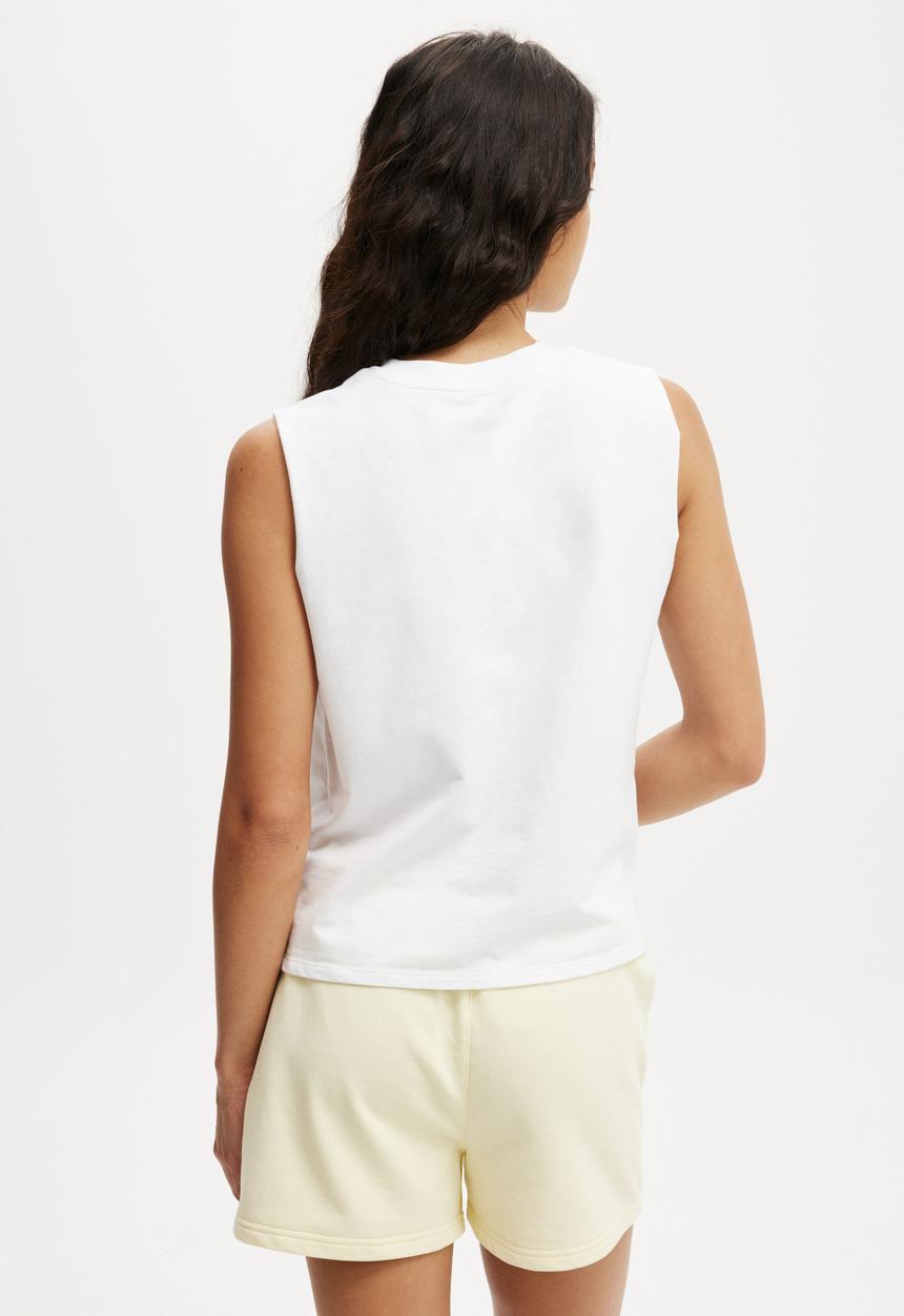 Cotton On - Active Graphic Crew Tank - White/Resort Club