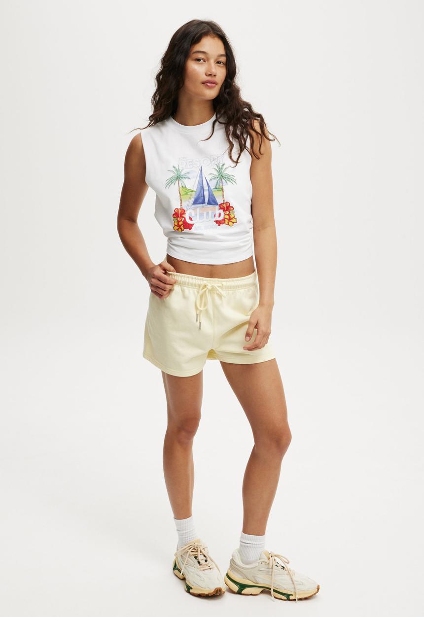 Cotton On - Active Graphic Crew Tank - White/Resort Club