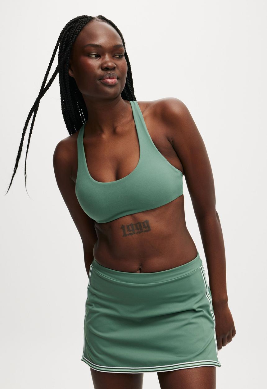 Cotton On - Ultra Soft Curved Hem Crop - Emerald Forest