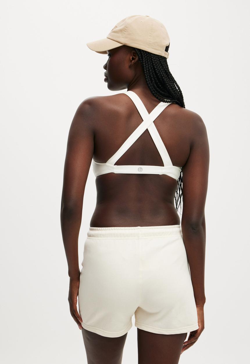 Cotton On - Ultra Soft Curved Hem Crop - Coconut Milk
