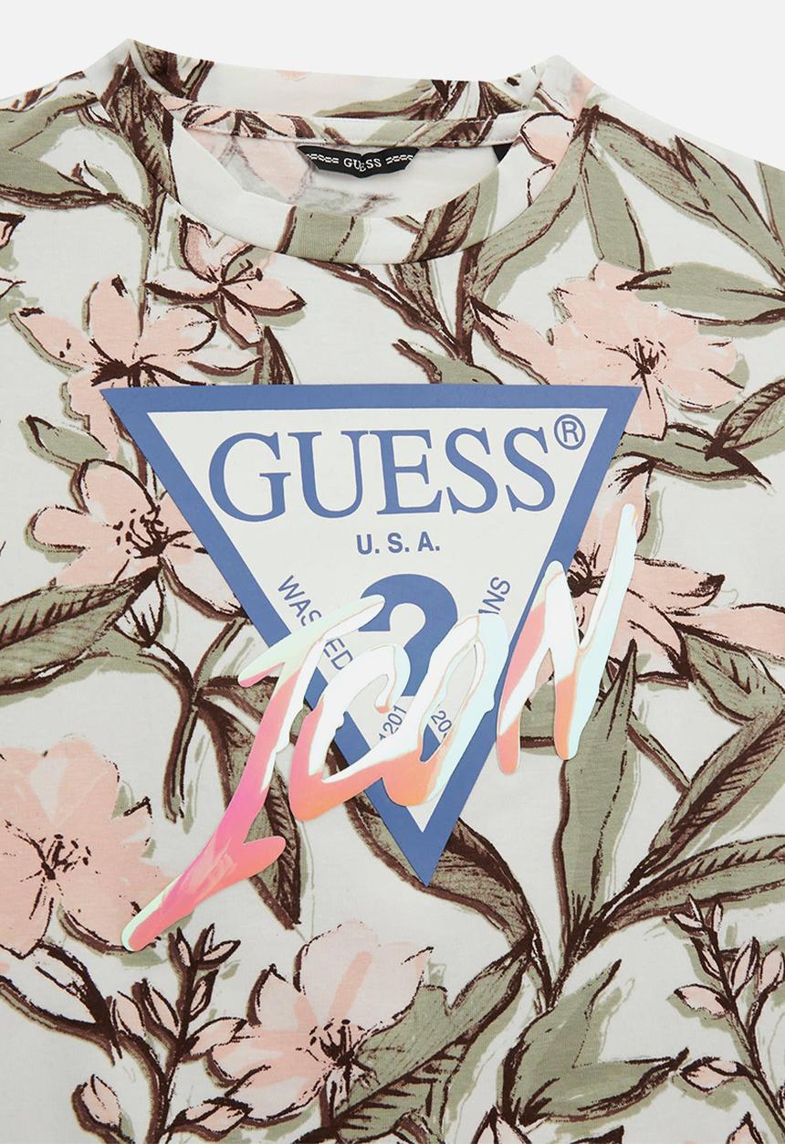 GUESS - Short Sleeve T-shirt - flower white combo