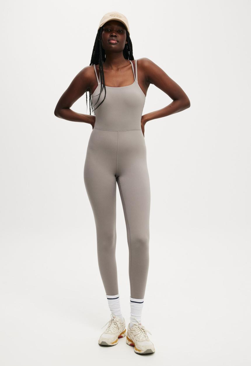 Cotton On - Ultra Soft Double Strap Full Length Onesie - Allspice