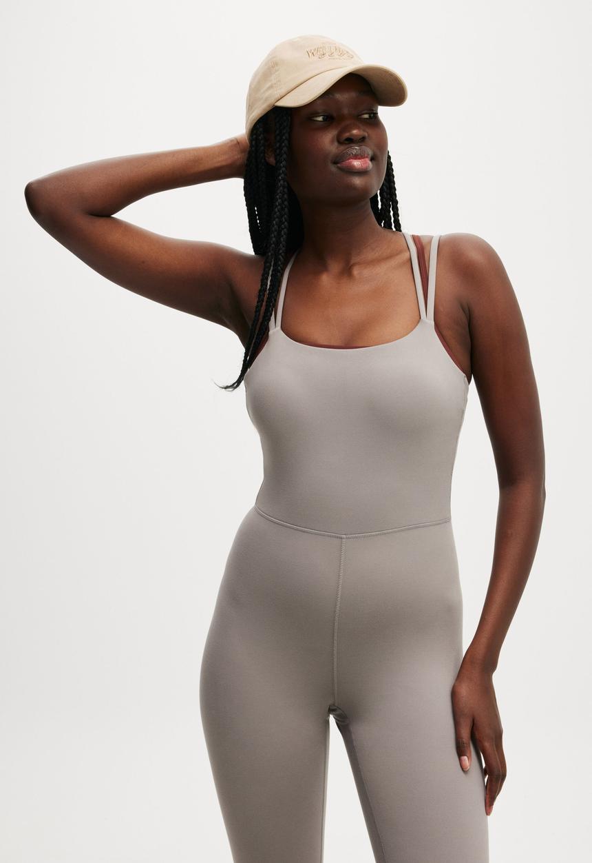 Cotton On - Ultra Soft Double Strap Full Length Onesie - Allspice