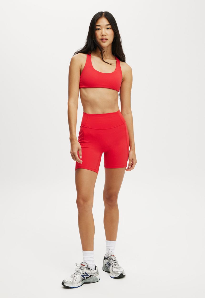 Cotton On - Ultra Soft Side Pocket Bike Short - Raspberry