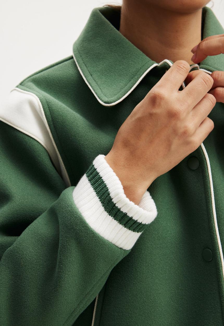 Cotton On - On Field Panelled Bomber Jacket - Emerald Forest