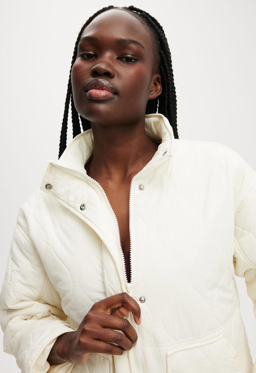 Cotton On - Warm Up Relaxed Lightweight Jacket - Coconut Milk