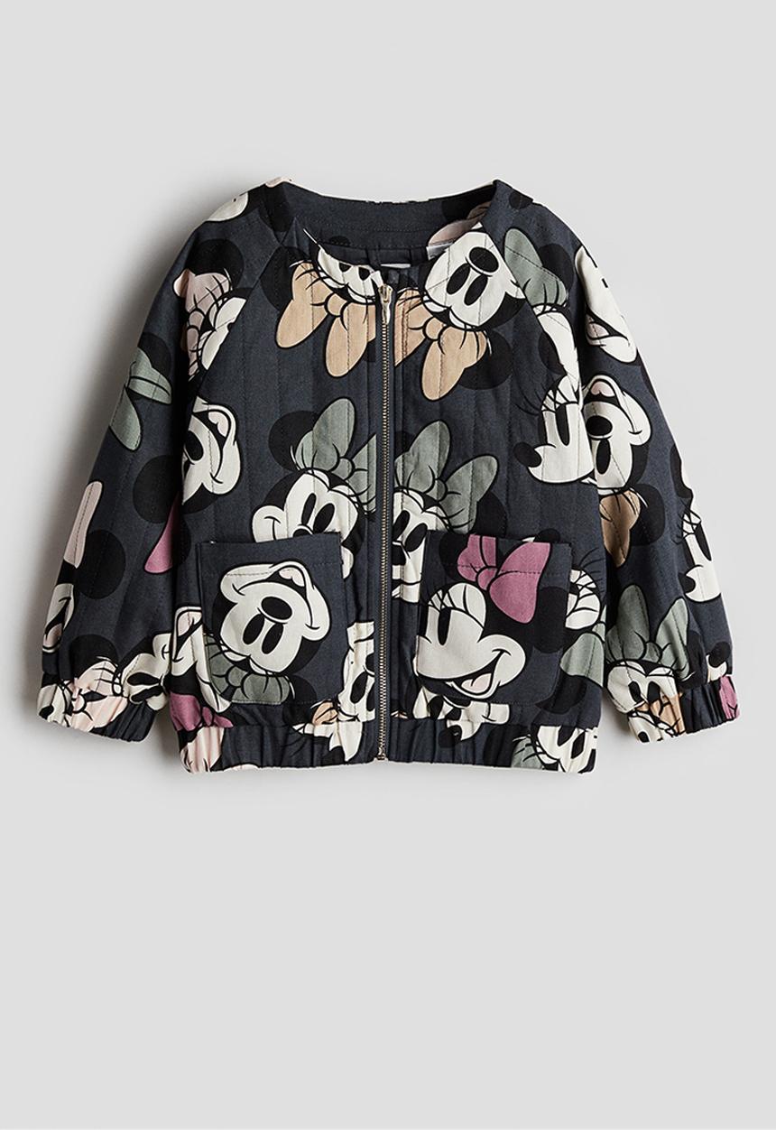 H&M - Quilted jacket - dark grey minnie mouse