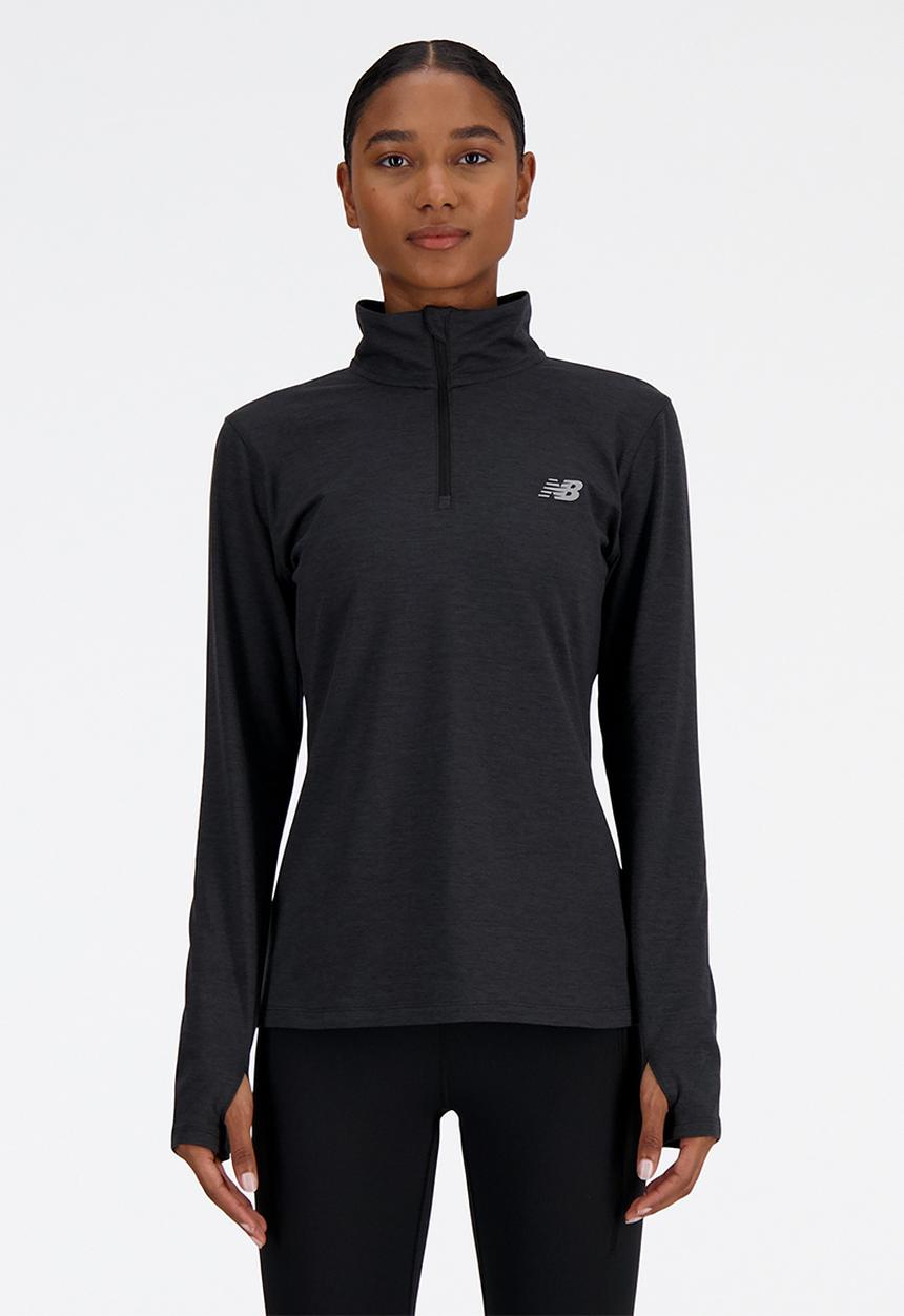 New Balance  - New Balance Space Dye QTR Zip-Black Heather