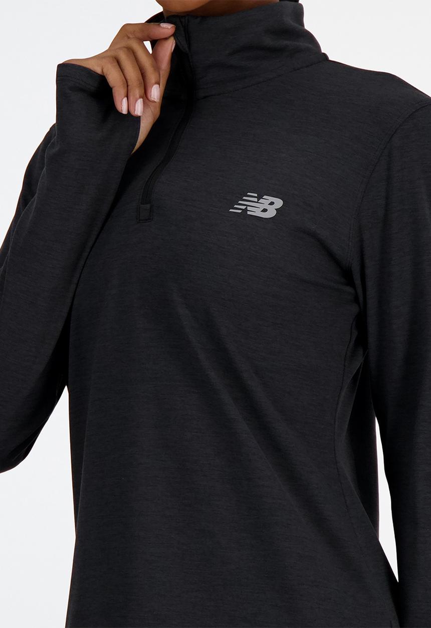 New Balance  - New Balance Space Dye QTR Zip-Black Heather