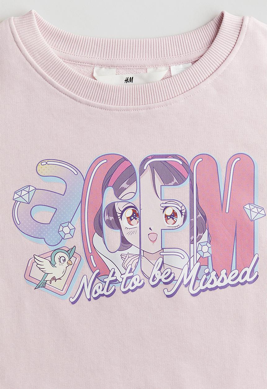 H&M - Printed sweatshirt - light pink snow white