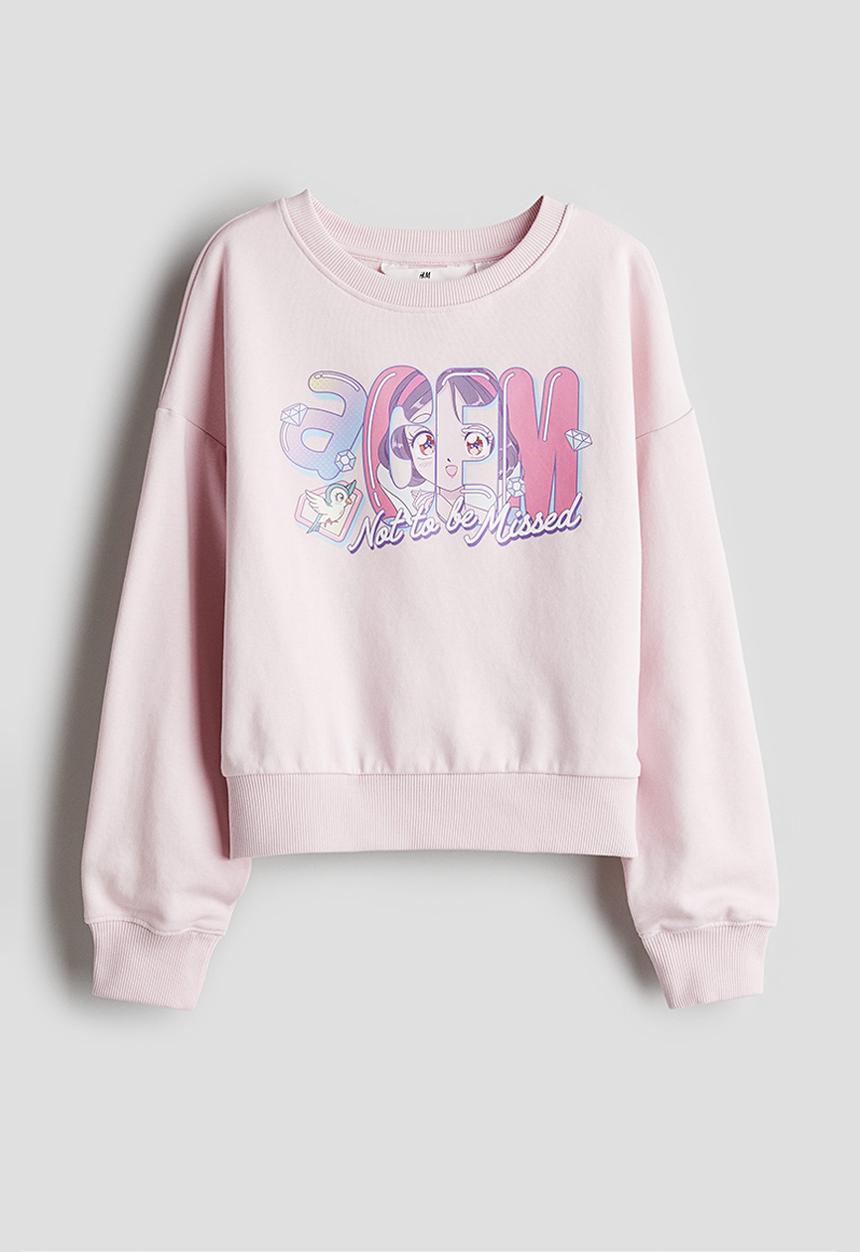 H&M - Printed sweatshirt - light pink snow white