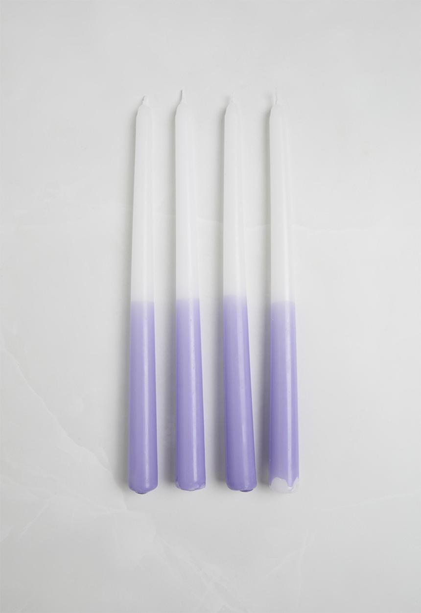 Sixth Floor - Set 4 Dip Dye Candles - Lilac