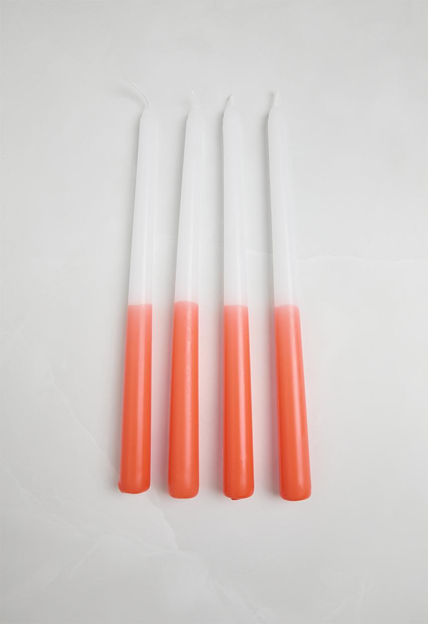 Sixth Floor - Set 4 Dip Dye Candles - Orange