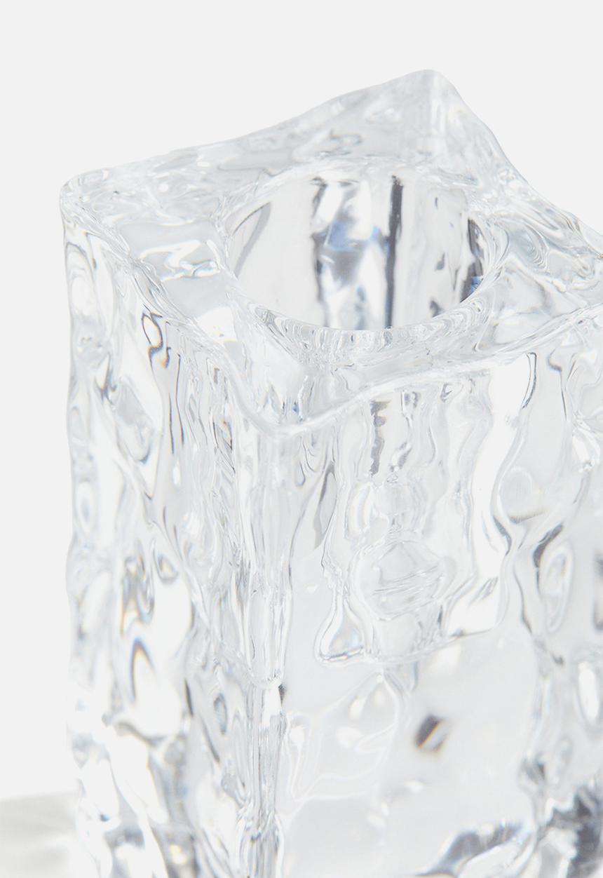 H&M - Glass candlestick - clear glass