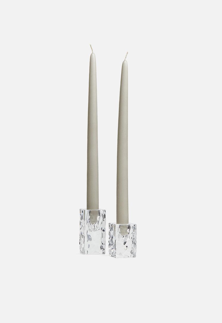 H&M - Glass candlestick - clear glass