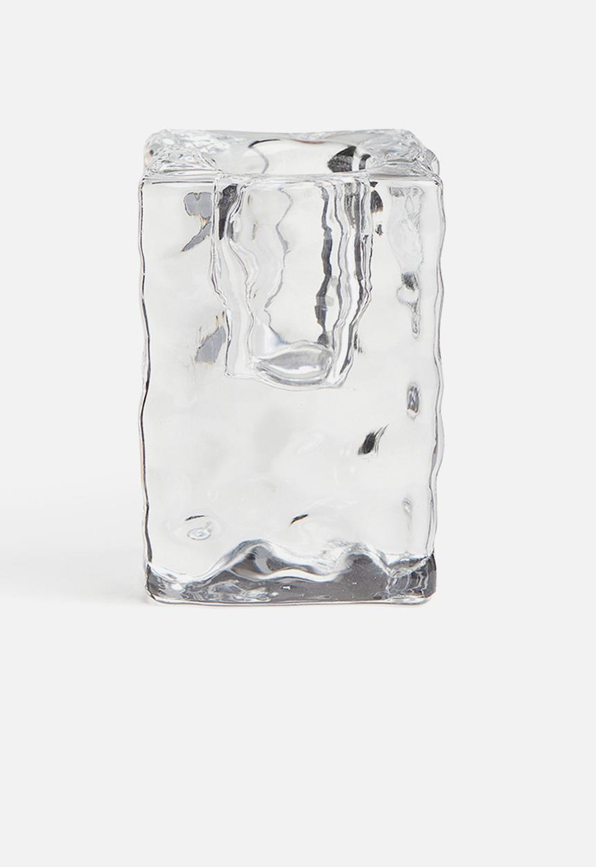 H&M - Small glass candlestick - clear glass