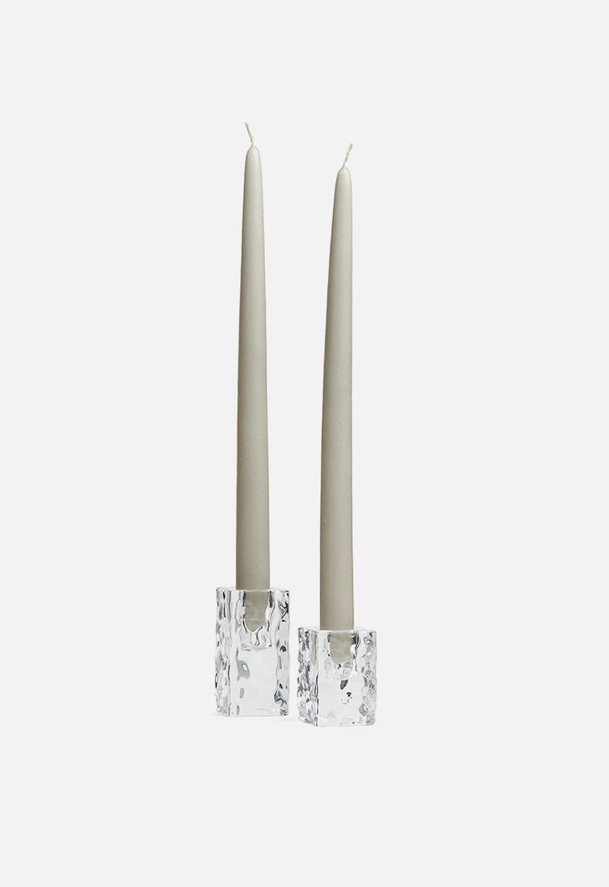 H&M - Small glass candlestick - clear glass