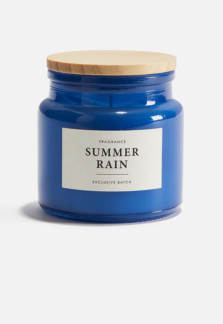 H&M - Scented candle in glass holder - dark blue/summer rain
