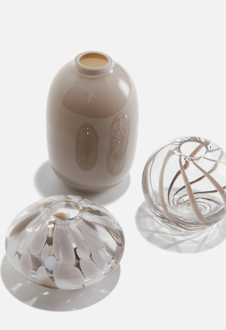H&M - 3-Pack glass mini vases - beige