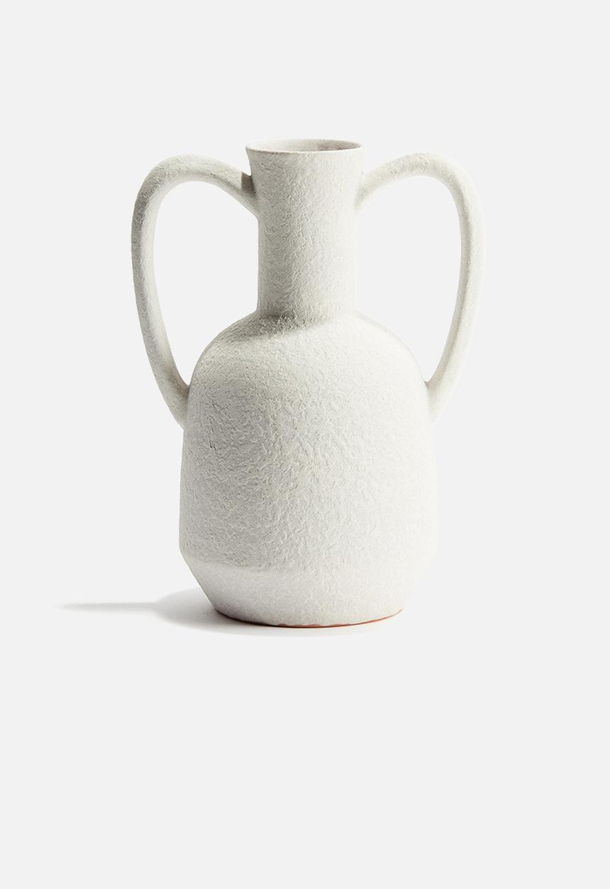H&M - Terracotta vase - white