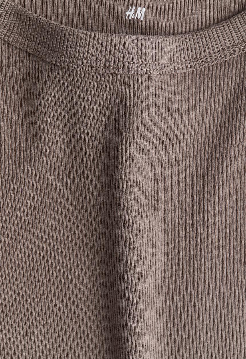 H&M - Ribbed cotton jersey top - mole