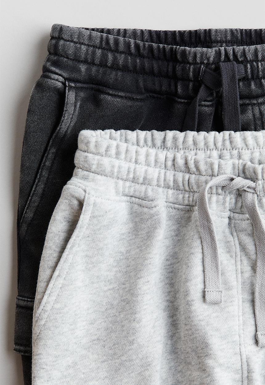 H&M - 2-Pack cargo joggers - black light grey