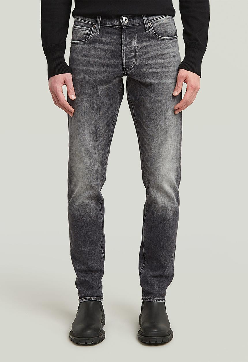 G-STAR - 3301 straight tapered - elto black stretch denim