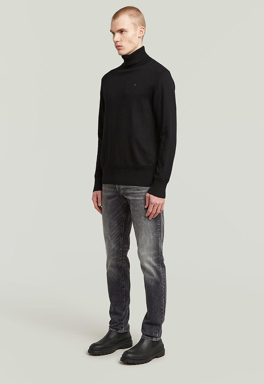 G-STAR - 3301 straight tapered - elto black stretch denim