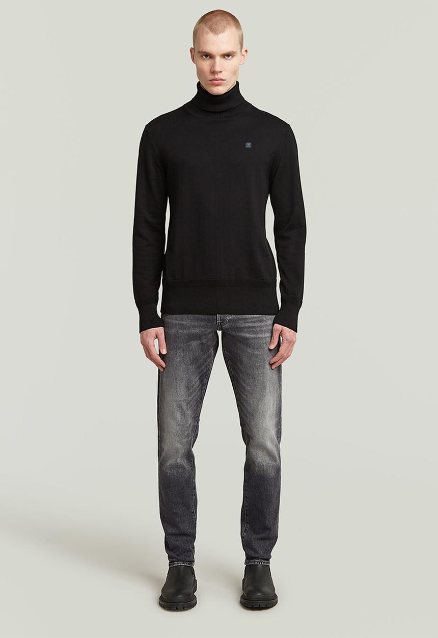 G-STAR - 3301 straight tapered - elto black stretch denim
