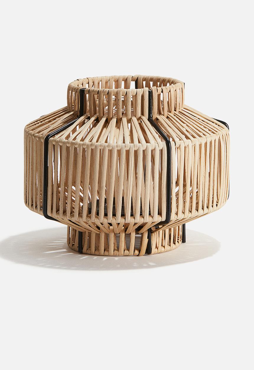 H&M - Rattan candle lantern - beige
