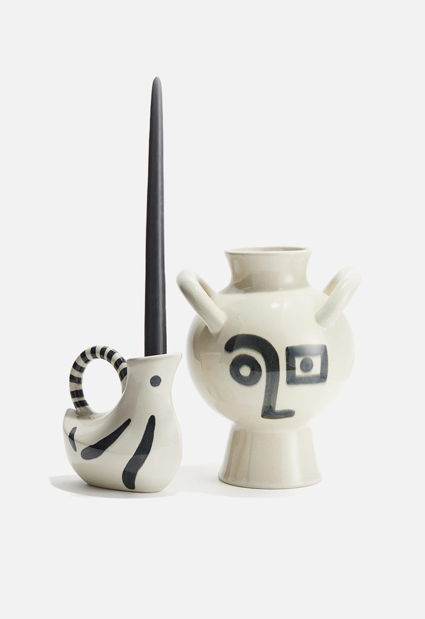 H&M - Large stoneware vase - natural white